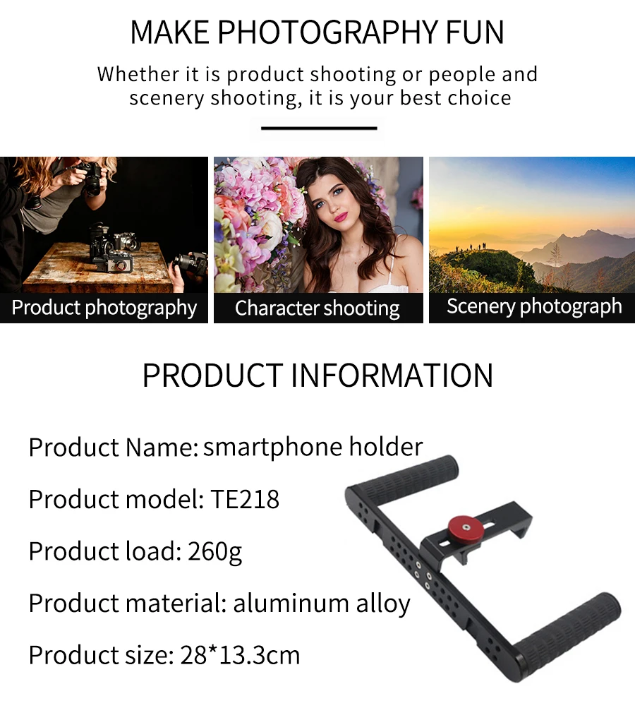 MAMEN Universal Photography Stand Holder Photo Studio Kits Smartphone Astronomic Adapter Smart Video Record Handheld stabilizer