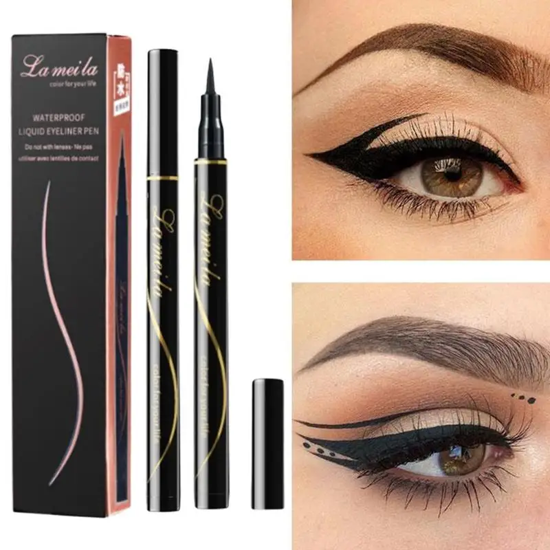 Liquid Eyeliner Pencil Big Eyes Makeup Long-lasting Eye Liner Pen Waterproof Black Make up Smooth Fast Dry Cat Eye Cosmetic Tool Liquid Eyeliner Pencil Big Eyes Makeup Long-lasting Eye Liner Pen Waterproof Black Make up Smooth Fast Dry Cat Eye Cosmetic Tool