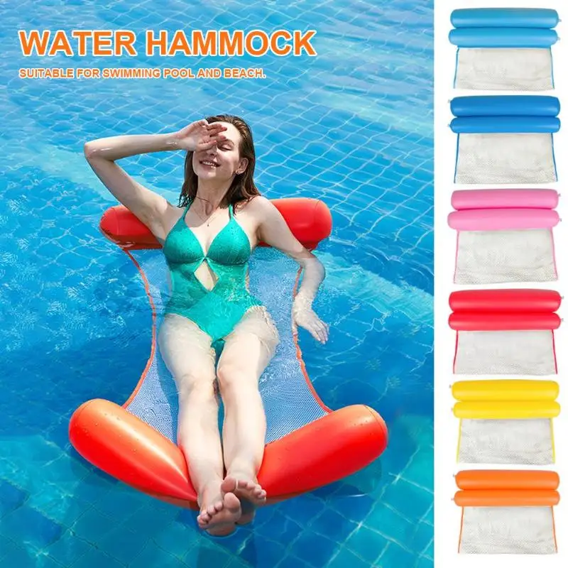 

Outdoor Foldable Water Hammock Swimming Pool Increase Inflatable Air Mattress Beach Lounger Floating Sleeping Bed Chair Hammock