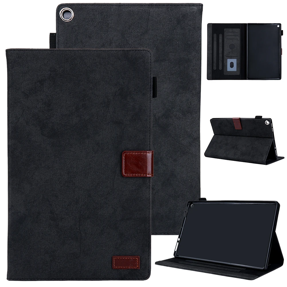 Кожаный чехол для Amazon Kindle Fire HD 10 Smart Cover Sleep Wake Tablet, защитный чехол для Kindle Fire HD 10, чехол - Цвет: Black