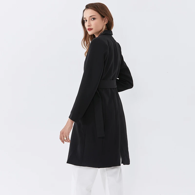 TWOTWINSTYLE Casual Sashes Black Dress For Women
