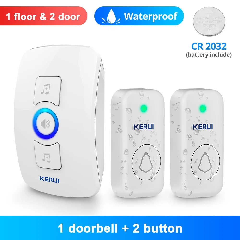 doorbell screen intercom KERUI M525 Outdoor Wireless Doorbell Waterproof Smart Home Door Bell Chime Kit LED Flash Security Alarm Welcome House Melodies smart intercom Door Intercom Systems