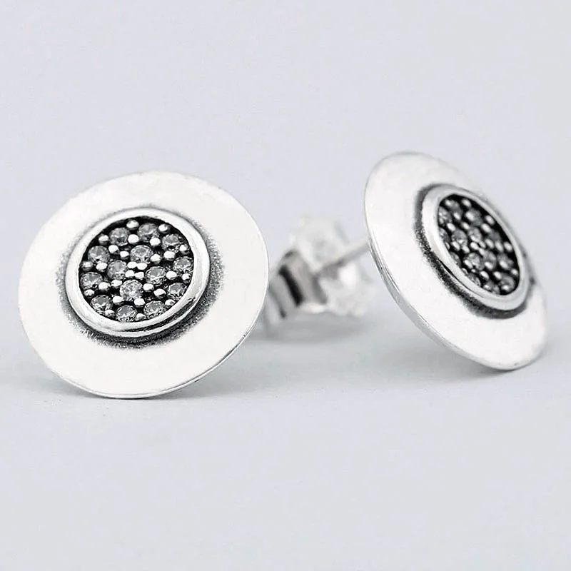 

Original PAN Signature WIth Crystal Stud Earrings For Women 925 Sterling Silver Earring Wedding Gift Fine Europe Jewelry