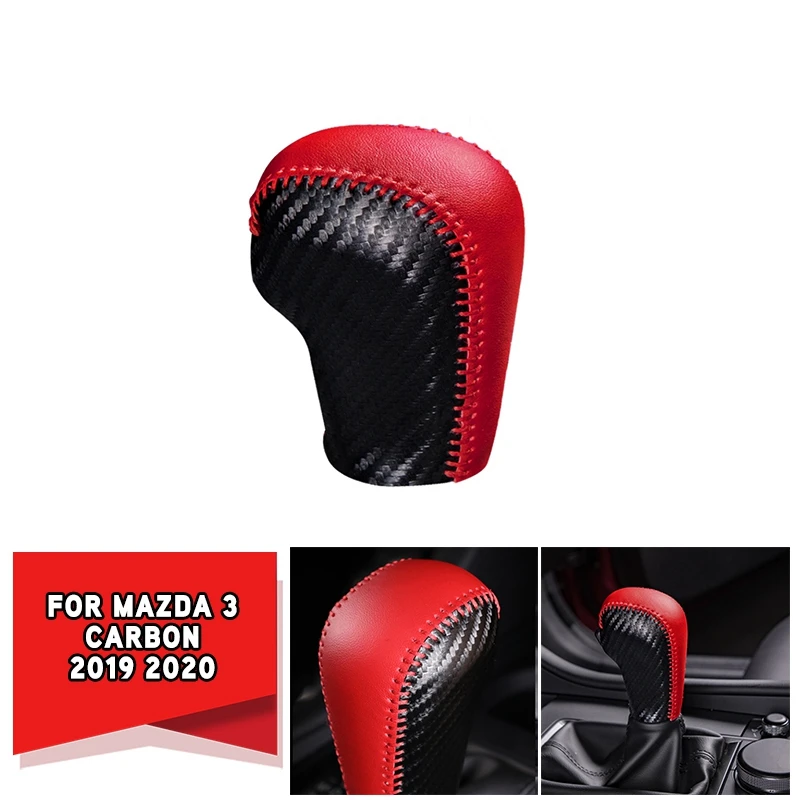 pcmos Red Black Titanium Inner Gear Shift Knob Cover Trim For 2019 2020 Mazda 3 Auto Replacement Interior Parts Stickers New | Автомобили