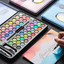 Однотонный акварельный набор краски компактная пудра 36 цветов/48 цветов Детские принадлежности для рисования портативные 7 шт. наборы цветов