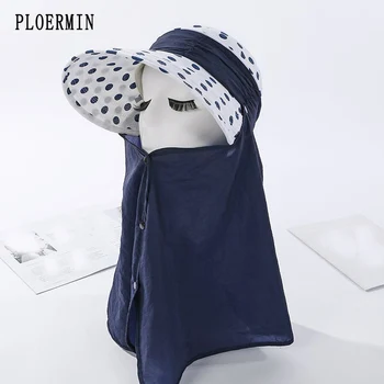 

Sun Hats For Women Summer Sun Visor Hat 2020 Fashion bowknot Wide Brim Beach Hat Omnibearing UV Female Caps Face Neck Protection