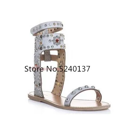 Summer Gladiator Rivets Studded Black Genuine Leather Women Sandals Open Toe Buckle Strap Chunky Heel European Design Sandals - Цвет: as pic