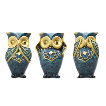 

European Style Retro Owl Animal Figurine Home Living Room Wine Cabinet Office Desktop Decoration Sculpture Art&Craft X5878