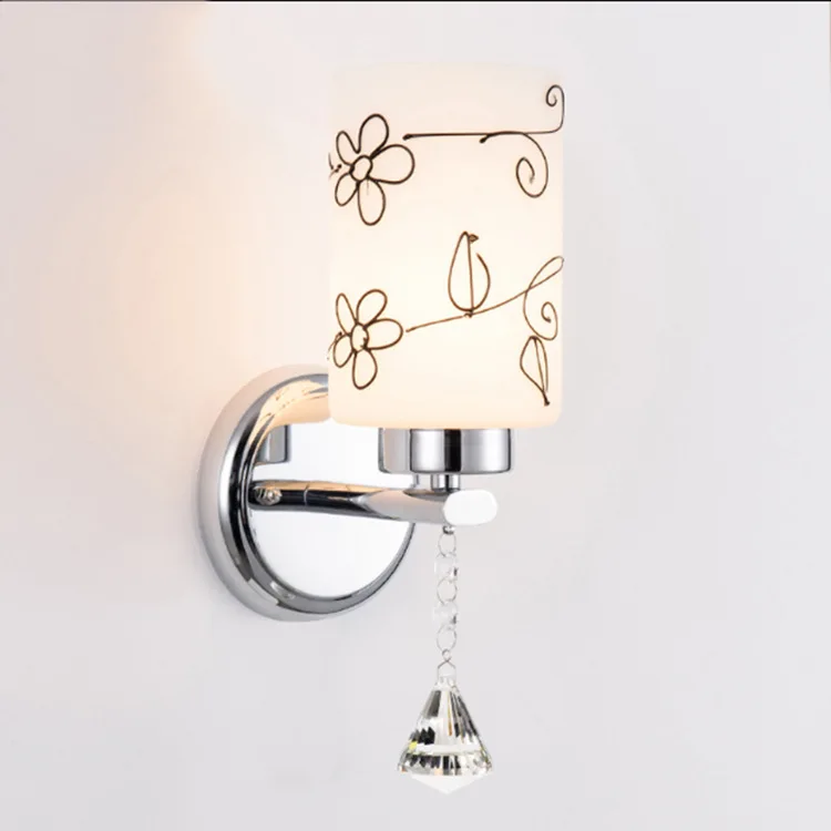 

Contemporary and contracted style led engineering line with bedroom furniture glass wall lamp hotel bedside lamp
