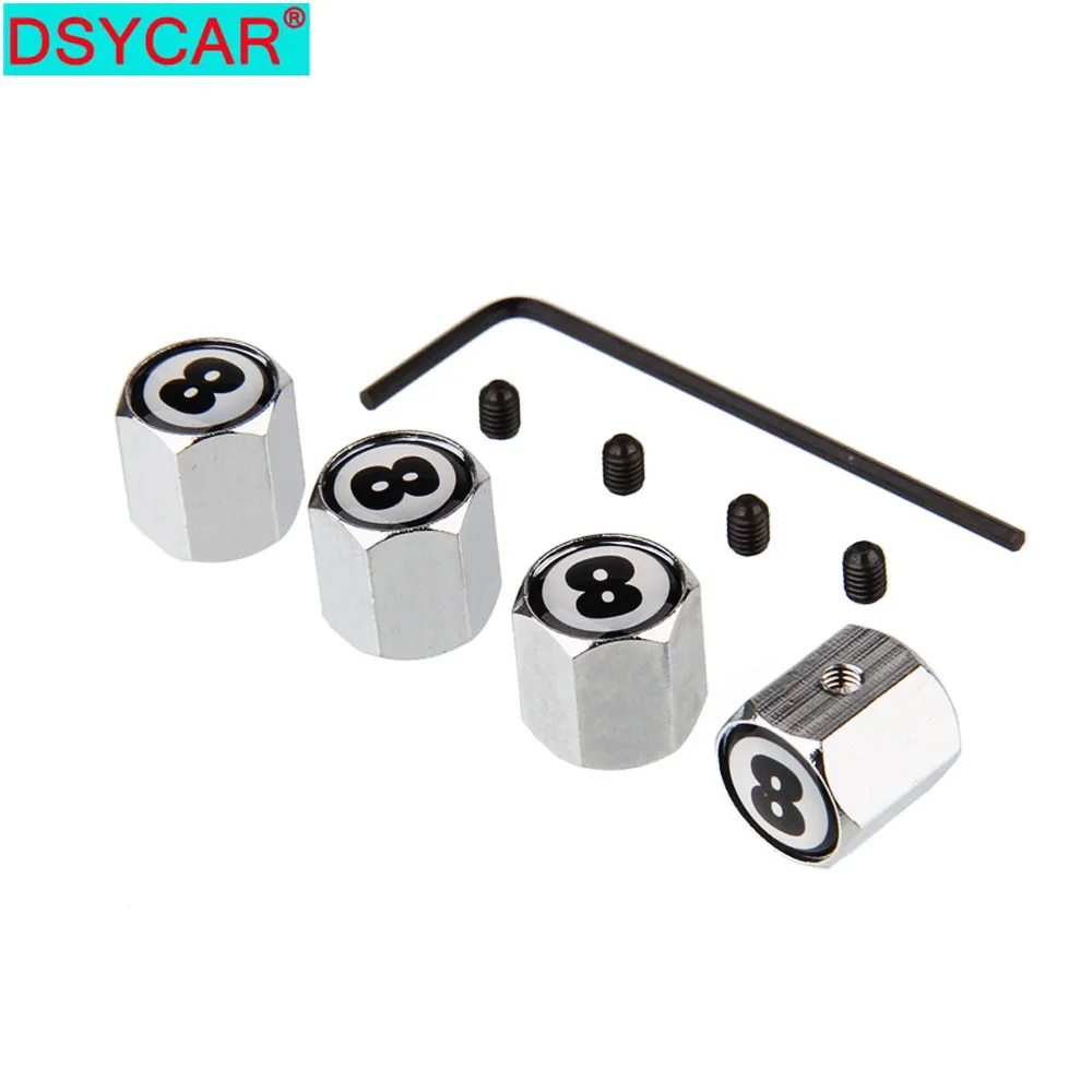 Dsycar 4pcs/set Black 8 Style Bike Motorcycle Car Tire Valve Stem Caps