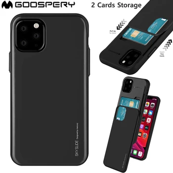 

GOOSPERY Sky Slide Card Slot Bumper Anti-shock Hard Back Wallet Cover Case for iPhone 11 11pro 11 Pro Max XS XR XS MAX