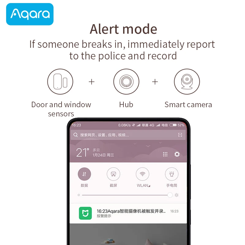 Датчик открытия дверей и окон Aqara Zigbee Беспроводной сенсор работает с приложением