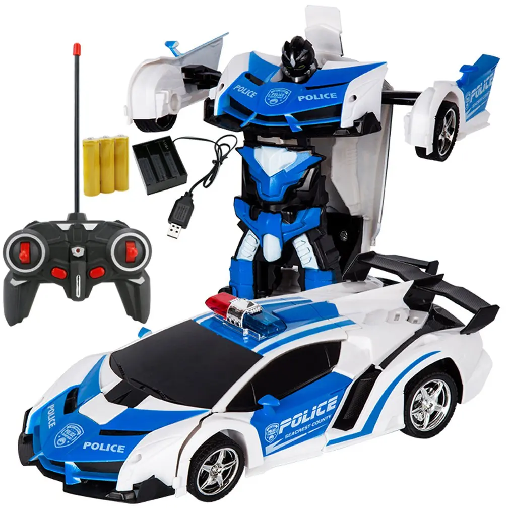 

Car Transformation Robots Sports Vehicle Model Robots Toys Wireless Charging Cool Deformation Car With Battery RC Model Toy