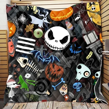 

Custom Cartoon Jack Blanket Conditione The Nightmare Before Christmas Quilt Blanket Twin Full Queen King Customize Dropshipping