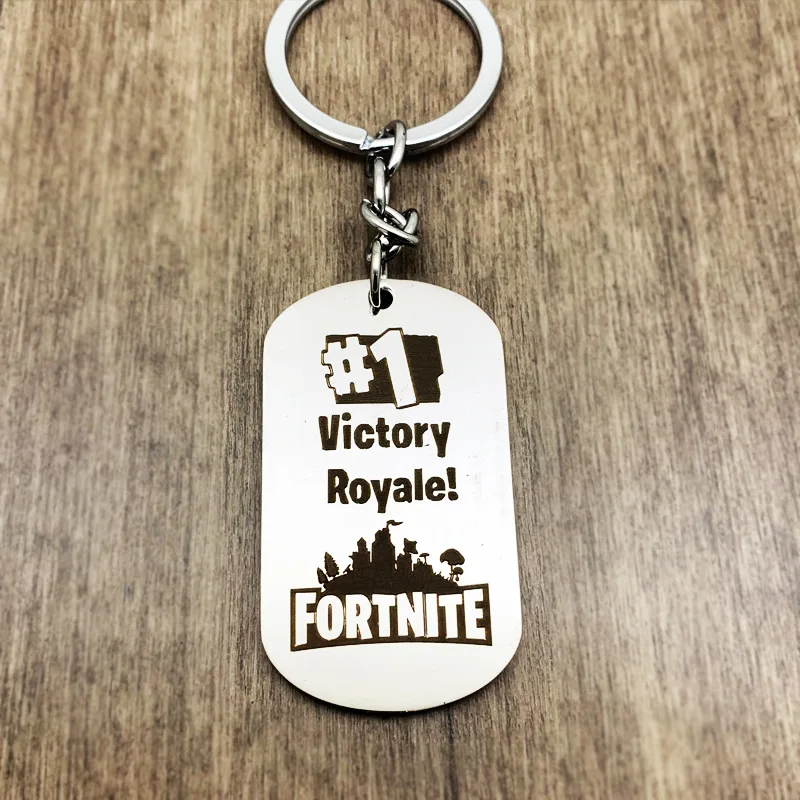 Fortnites брелок с крепостным узором и ночным из нержавеющей стали кулон для