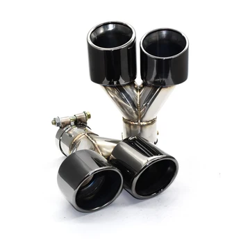 

1 pair universal car exhaust muffler tip black exhaust tip stainless steel car tailpipe for universal car exhaust system