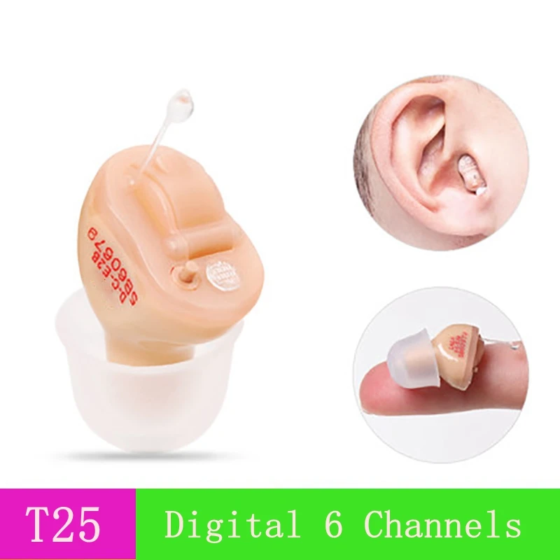 

JT25 Fashion mini 6 Channels Digital Invisible Hearing Aids Elderly portable sound amplifier wish hearing aid Dropshipping