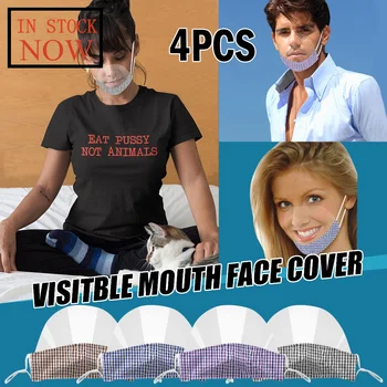 

4pc Adult Mini Shield Washable Reusable Comfortable Mask Transparent Visual Mask Mascarilla Reutilizable Masques Lavable Mascher