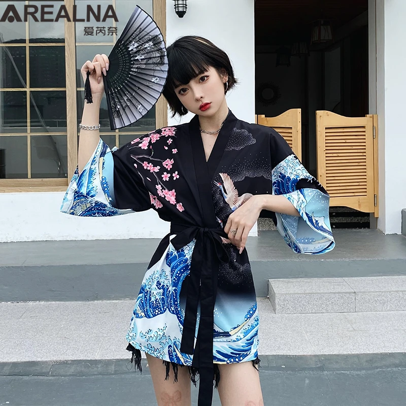 Modern Crane Kimono | Spirit of Japan Black / 4XL