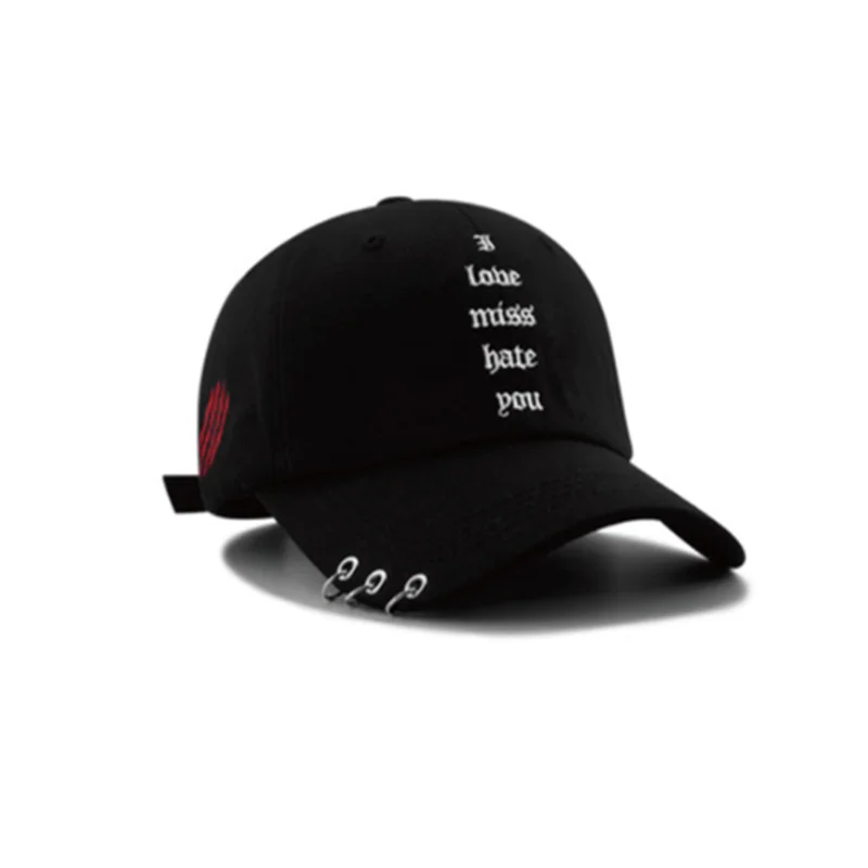 Корейская версия Harajuku, бейсболка с металлическим железным кольцом, летняя мужская и женская модная кепка в стиле хип-хоп с изогнутыми карнизами