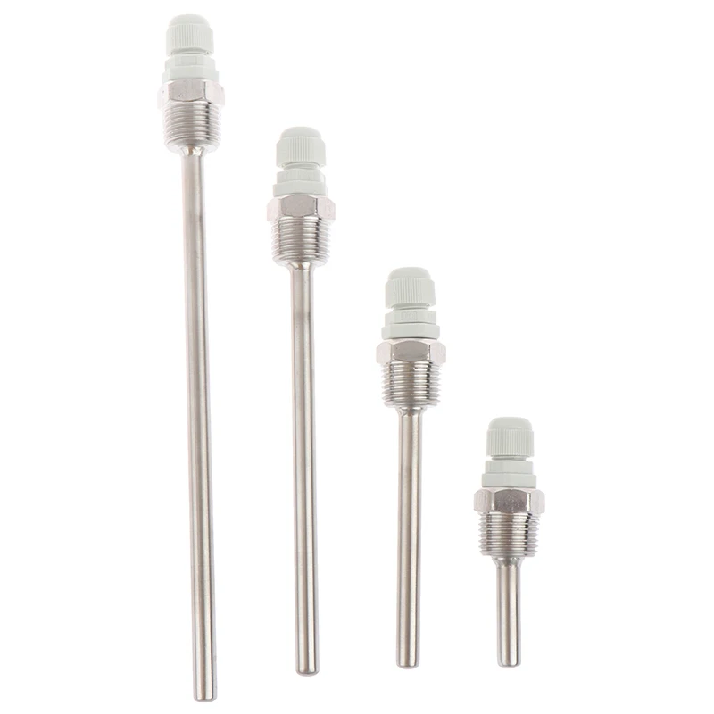 Temperature Sensor 50-200mm Stainless Steel Thermowell 1/2" NPT Threads For Temperature Sensors Fit Dia 6mm Tube