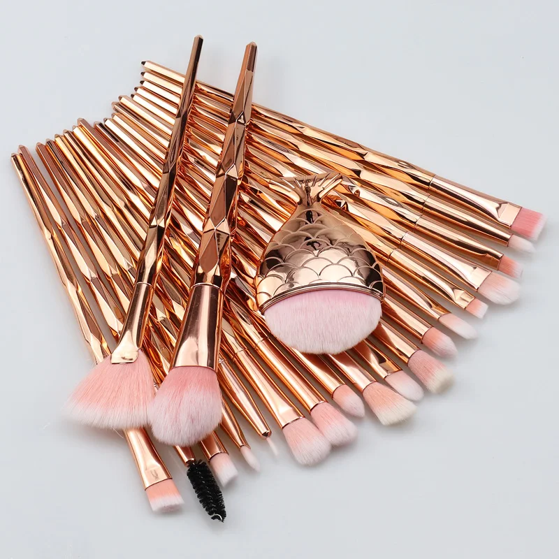 21pcs Rose Gold SinSo набор кистей для макияжа 10/20/21 шт. тени для век основа для макияжа лица Косметическая пудра подводка для глаз, бровей, губ и на нашем сайте! кисти для макияжа инструмент набор кисточек для макияжа бровей - Handle Color: 21pcs Rose Gold