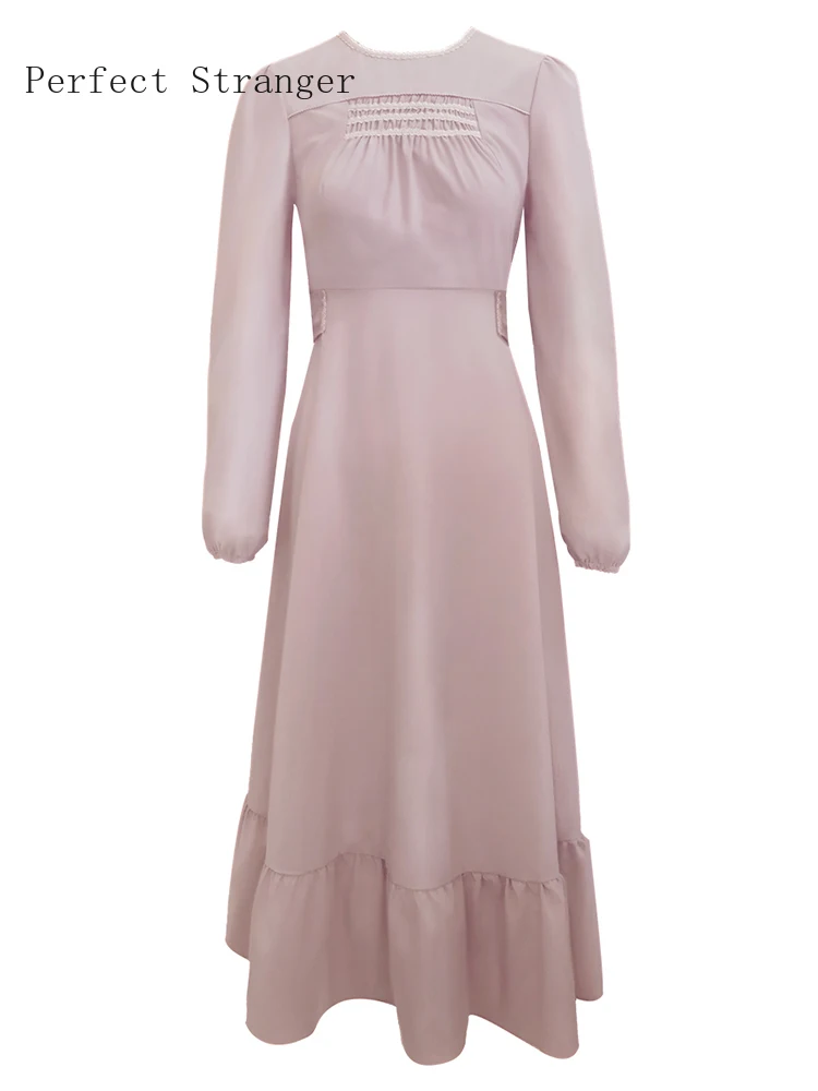 2020 Autumn Winter New Arrival Hot Sale O Collar Long Sleeve Women Long Dress