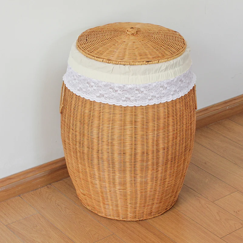 Woven dirty clothes storage basket creative with cover dirty clothes basket laundry bathroom laundry basket with plastic lid