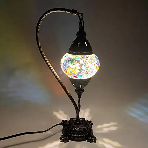 Turkish Mosaic Camel Neck Lamp - 8.5 x 16.25 - DB1