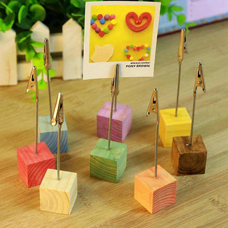 

1PC 8 Cube Stand Alligator Wire Card Note Memo Table Photo Picture Clip Holders