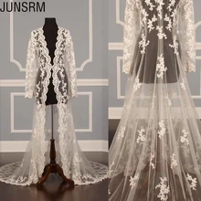 2019 New Design Lace Bridal Jackets Coat For Wedding Dress Long Sleeve See Through Lace Bride Capes Wraps