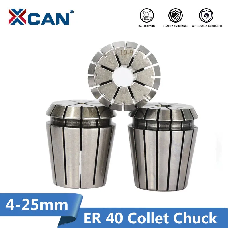 XCAN 1pc CNC Lathe ER40 Collet Chuck 4.0 25.0mm Spring Collet Clamp Tool Holder For CNC Machine