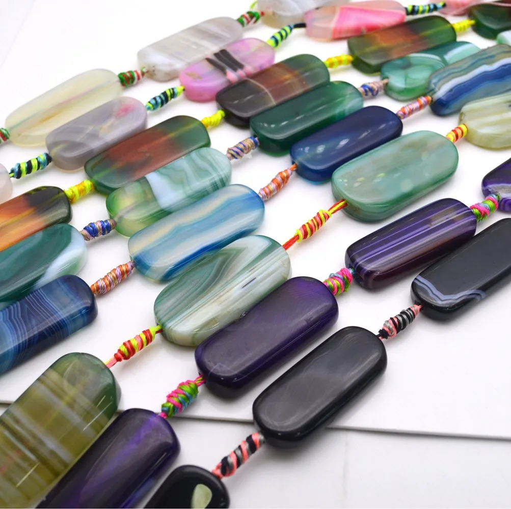 

Бусины из натурального агата, 20 х40 мм, 15 дюймов