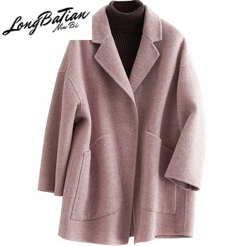 

Wool New Real Coat Female Autumn Woman Coats 2020 Korean Elegant Fashion Soft Alpaca Jacket Ladies Casaco B19Y05422-Z