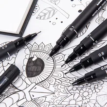 UNI PIN-200 Pigma Micron – stylo à dessin, ligne FINE noire, pointe d'aiguille, tubulaire, lot de 6, 0.05/0.1/0.2/0.3/0.5/0.8, 1 pièce