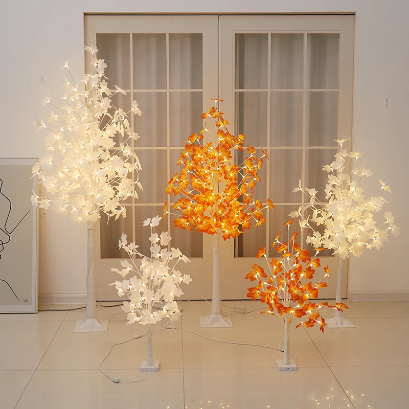  2019new christmas decorations for home led maple tree lights Bedroom room layout props Scene layout - 4000435564417