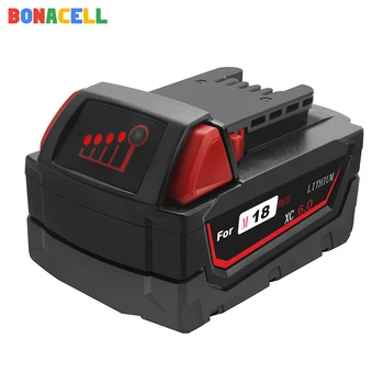 

BONACELL 1PC For Milwaukee M18 6.0Ah 18V M18 PowerTools Rechargeable Li-ion Battery Replacement 48-11-1815 48-11-1850 48-11-1840