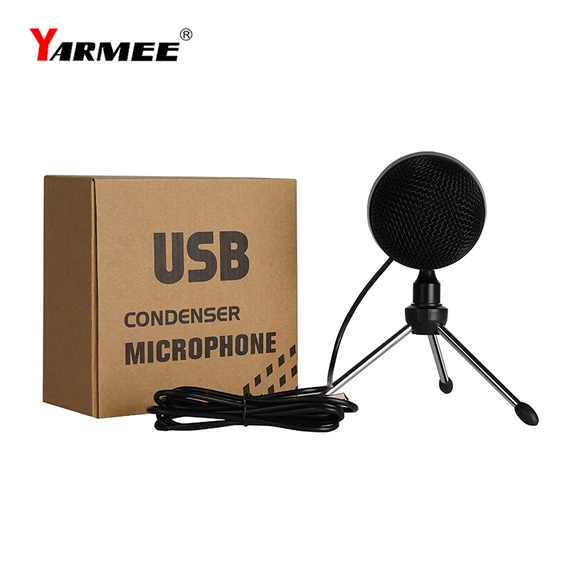 USB конденсаторный микрофон настольный для захвата 360 градусов со штативом