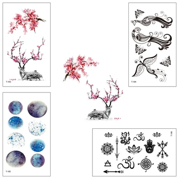 

Wholesale 100 piece/lot waterproof fake Temporary tattoo Water Transfer Sticker Sika deer boy girl sexy pretty Body Art T174-198