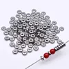 Perles rondes plates en acier inoxydable 50pcs, 304, perles rondes plates, disque 4 5 6 8mm, perles espacées amples pour la fabrication de bijoux, Bracelet à bricoler soi-même ► Photo 1/3