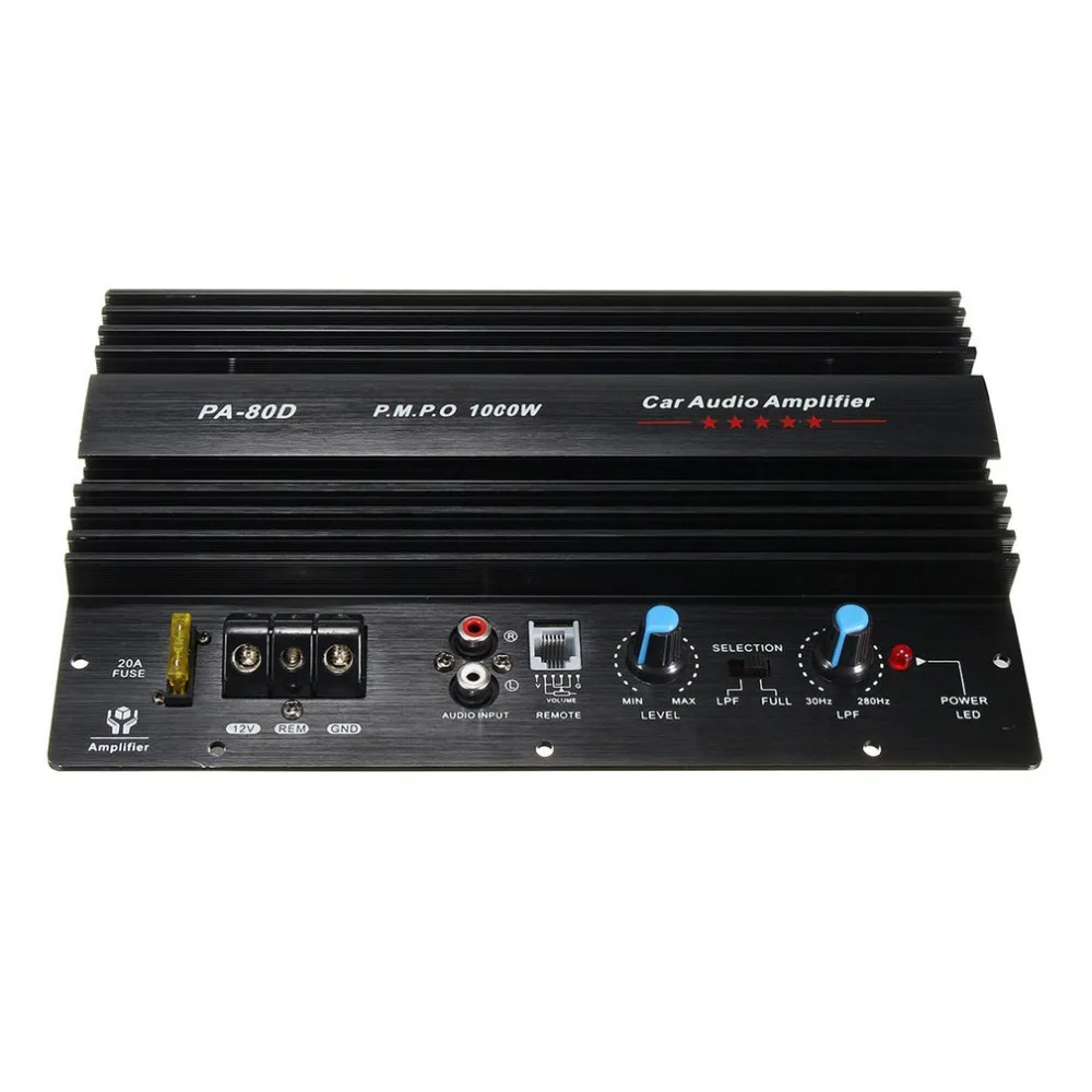 New Board Mono Audio Power Amplifier Powerful Bass Subwoofers Amp for Car Modification PA-80D 12V 1000W New Arrivals
