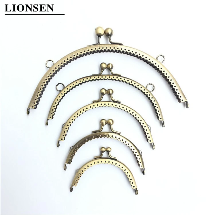 LIONSEN 8,5/10,5/12,5/15/18/20 см DIY металлическая полукруглая оправа, кошелек с ручкой, сумки для монет, металлический поцелуй, застежка, замок, рамка, аксессуары|Детали и аксессуары для сумок|   | АлиЭкспресс