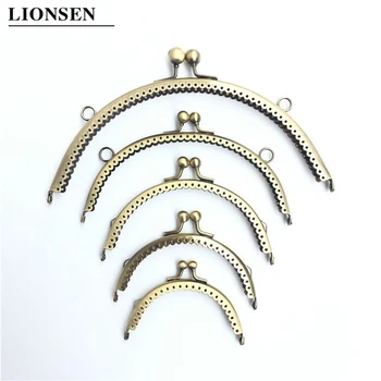 

LIONSEN 8.5/10.5/12.5/15/18/20cm DIY Metal semicirc gossly Frame Purse Handle Coin Bags Metal Kiss Clasp Lock Frame Accessories