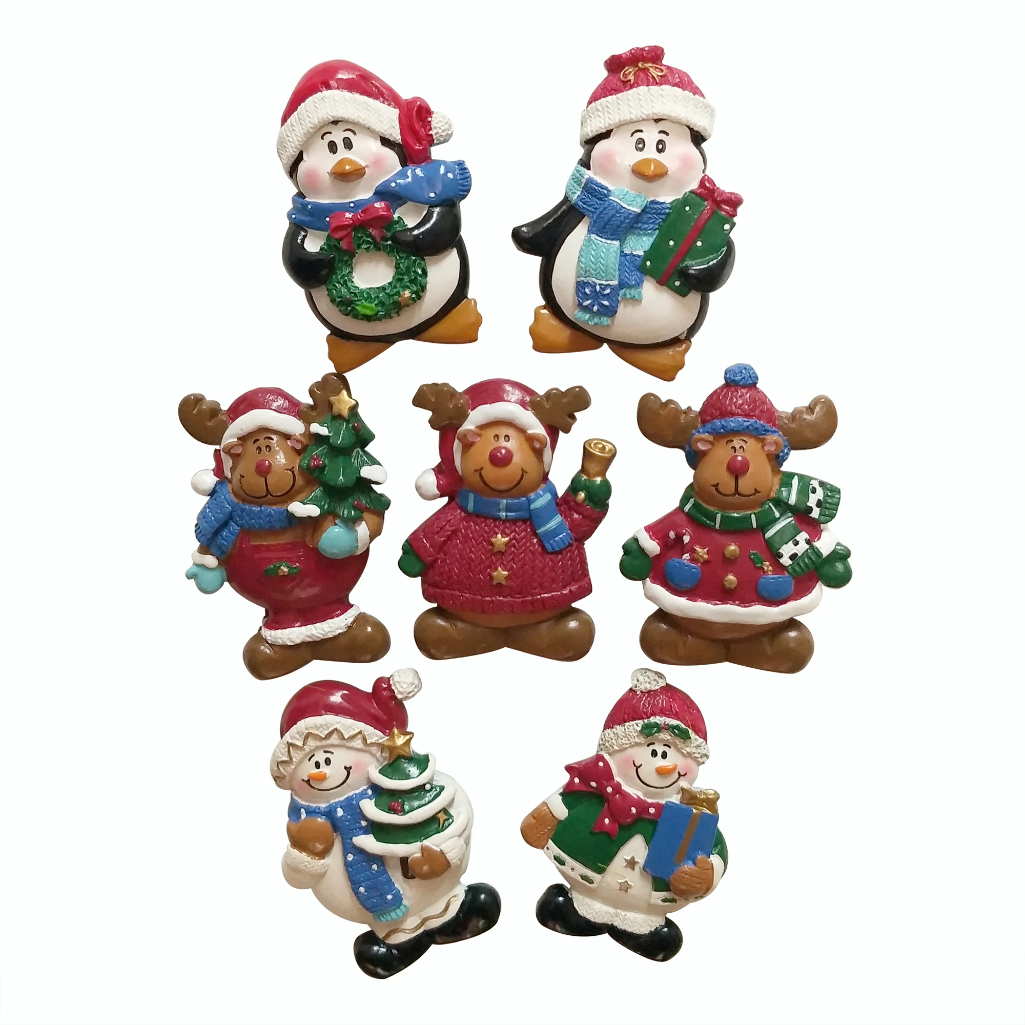 

Christmas Elk Snowman Penguin Resin Refrigerator cute Magnets 3D Christmas Magnetic Stickers for Home Decoration