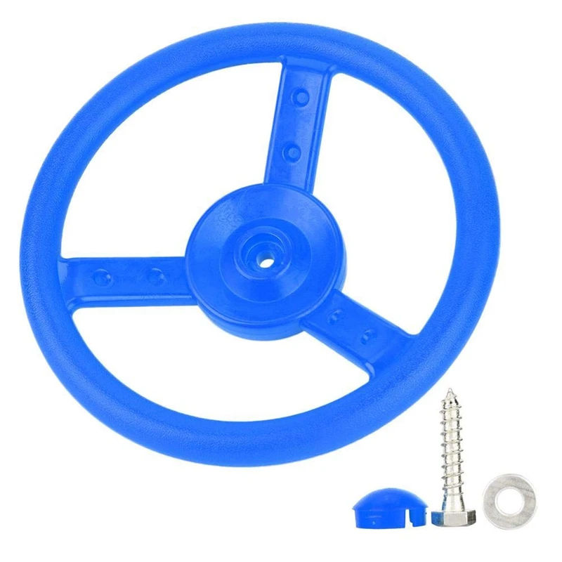 

Blue Plastic Steering Wheel Children's Game Small Steering Wheel Perfect for Kids Children Climbing Frame Tree House Play House