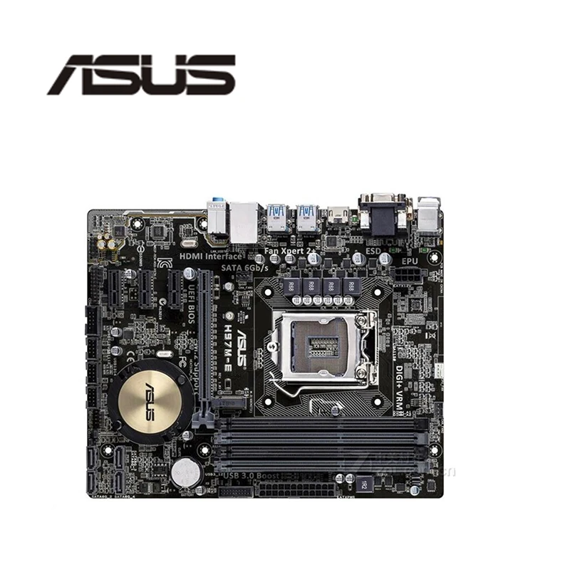 Разъем LGA 1150 для ASUS оригинальная б/у настольная плата Intel H97 DDR3 USB3.0 SATA3 H97M