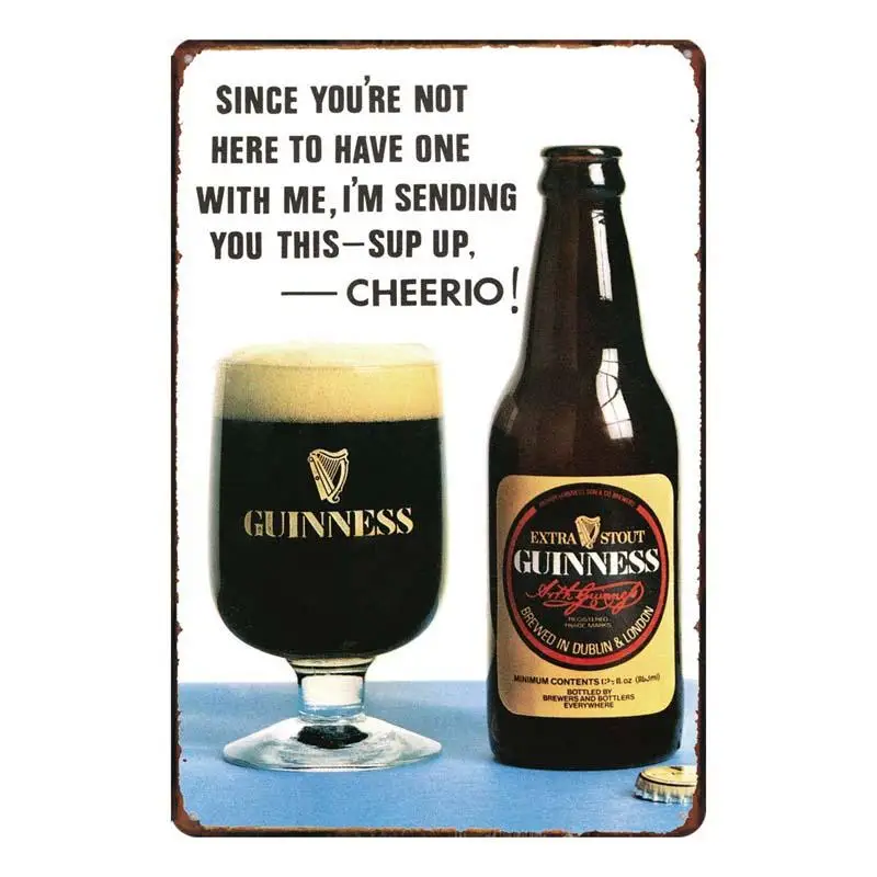 Винтажная тарелка Guinness металлическая жестяная вывеска настенная панель для дома художественная кухонная кофейная декоративная металлическая роспись жестяная вывеска настенная декоративная доска