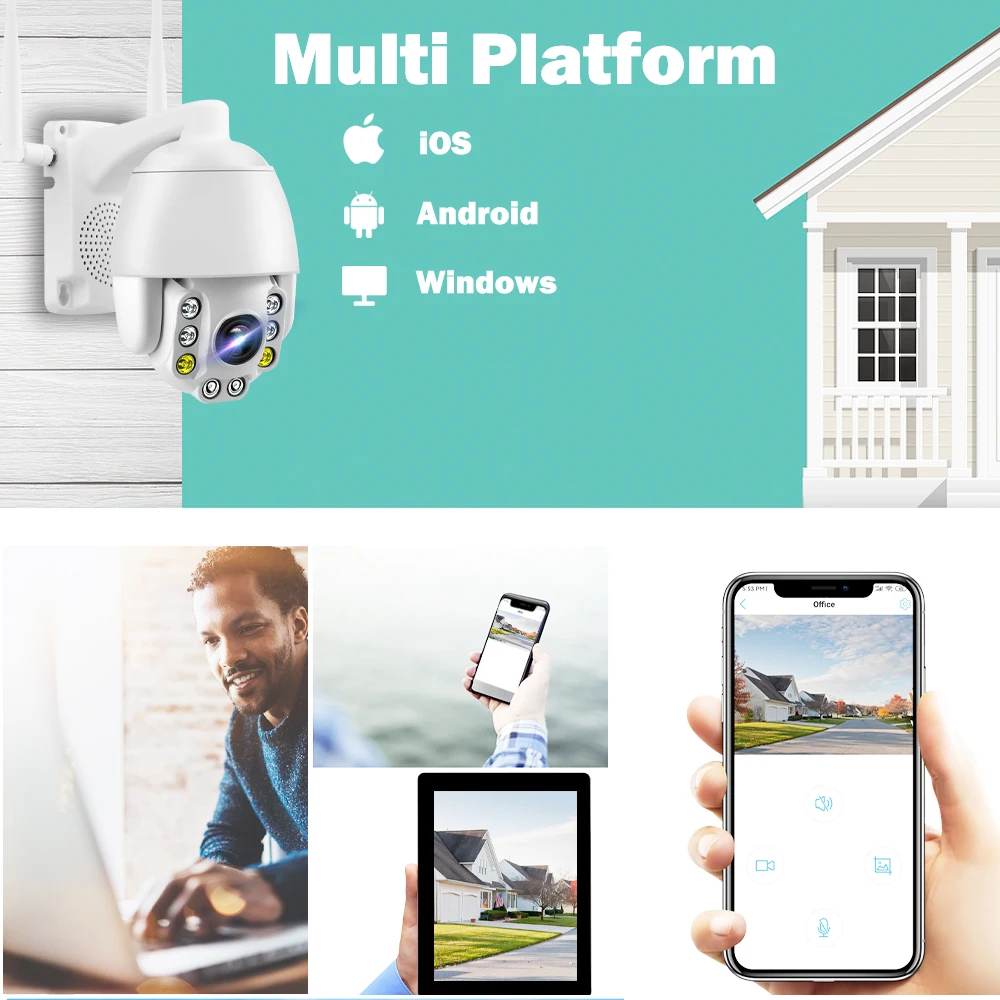 5MP 1080P HD IP Camera 3G 4G SIM Card Outdoor Home Security Camera Dome CCTV Camera Color Night Vision CamHi APP 5X Optical Zoom