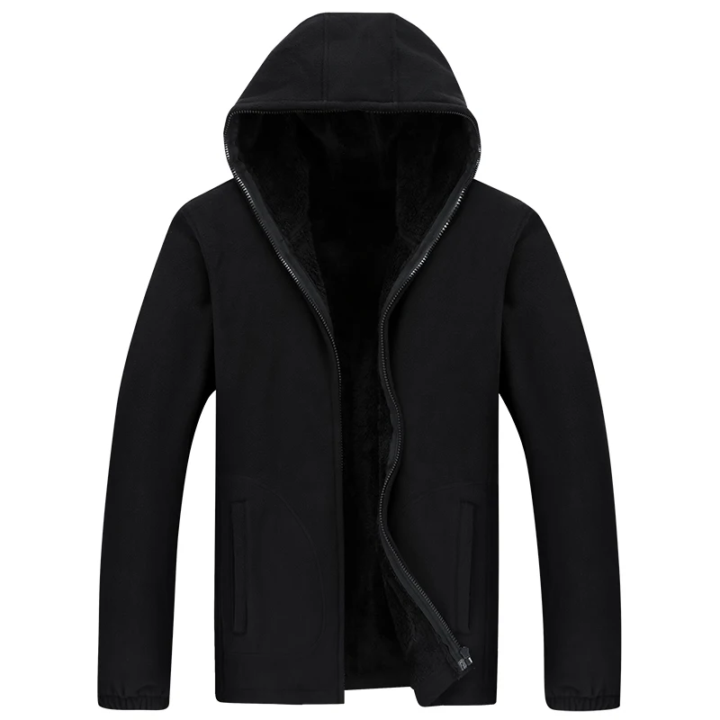 MANTLCONX Winter Hooded Jacket Men Fleece Hooded Jackets XL-7XL New Fashion Thick Warm Coats Male Warm Men Jacket Brand