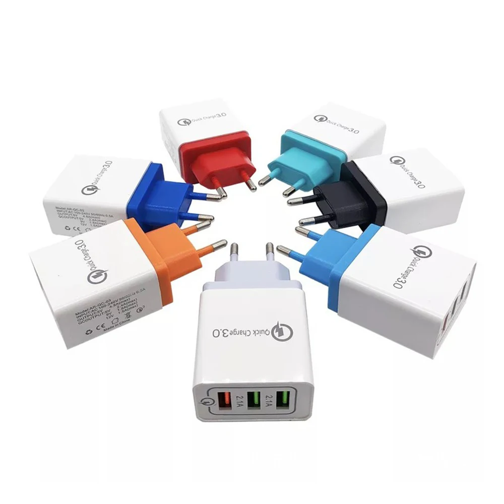 PINZHENG с 3 портами(стандарт Порты и разъёмы Quick Charge 3,0 зарядка 5В 2.1A Быстрый Телефон Зарядное устройство для iPhone samsung Xiaomi huawei US EU Plug Зарядное устройство адаптер